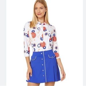 Original Penguin Golf 3/4 Sleeve Retro Floral Printed Polo NWT
